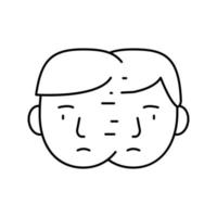 difficulty paying attention, focusing on tasks or remembering line icon vector illustration