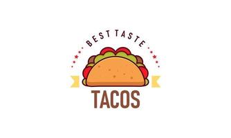 Taco mascot cartoon vector icon illustration. Cute Taco Kid Character With Bell