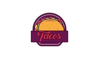 ilustración de icono de vector de dibujos animados de mascota de taco. lindo personaje de niño taco con campana