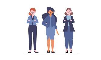 las empresarias confiadas se unen. mujeres empresarias fuertes se apoyan mutuamente vector