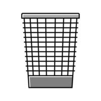 mesh wastebasket trash color icon vector illustration