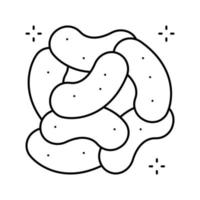 frijol jalea caramelo gomoso línea icono vector ilustración