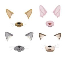 Set of Cat Masks vector