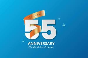 Diseño de plantilla de ilustración de logotipo de aniversario de 55 años vector