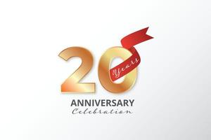 20 Years Anniversary gold logo illustration template design vector