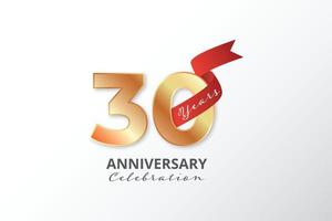 30 Years Anniversary gold logo illustration template design vector