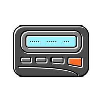 pager retro device color icon vector illustration