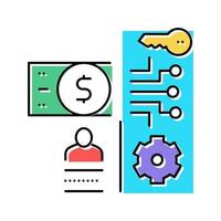 electronic money security color icon vector illustration