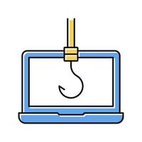 hook on computer display color icon vector illustration