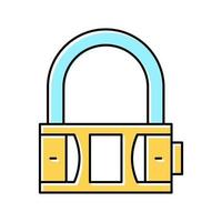 lock padlock color icon vector illustration