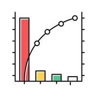 pareto chart color icon vector illustration