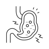 stomach upset line icon vector illustration