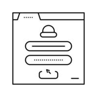 ilustración de vector de icono de línea de registro web