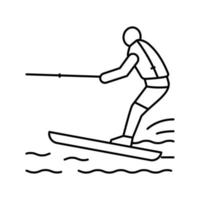ilustración de vector de icono de línea de esquí acuático