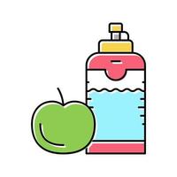 healthy food and drink for athlete color icon vector illustratio