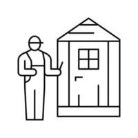 shed installation repair line icon vector illustration