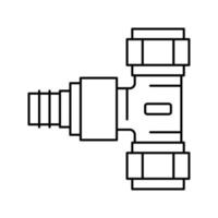 bifurcation pipe of drainage system line icon vector illustration