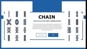 chain metal connection link landing header vector