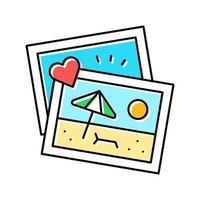 foto de vacaciones verano color icono vector ilustración