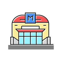 metro station color icon vector illustration