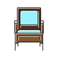 rattan patio chair color icon vector illustration