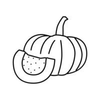 ilustración de vector de icono de línea de pieza de calabaza