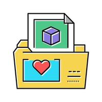 folder storage ugc color icon vector illustration