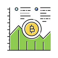 growth bitcoin rate ico color icon vector illustration