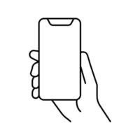 ilustración de vector de icono de línea de teléfono móvil