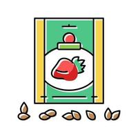 strawberry seeds color icon vector illustration