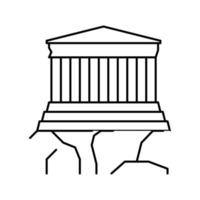 acropolis ancient greece architecture building line icon vector