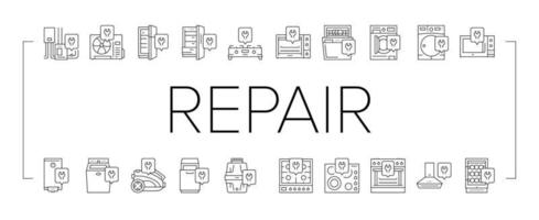 Appliances Repair Maintenance Icons Set Vector