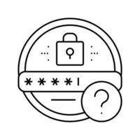 forgot password line icon vector illustration
