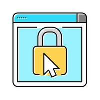 web padlock color icon vector illustration