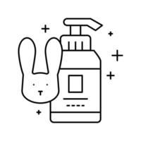 soap testing on rabbits line icon vector illustration