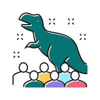 dinosaur kids party color icon vector illustration