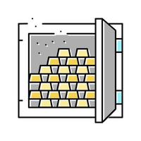 gold in safe for winner in video game color icon vector illustration