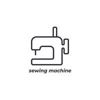 el símbolo de la máquina de coser de signo vectorial está aislado en un fondo blanco. color de icono editable. vector