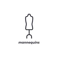 Vector sign mannequins symbol is isolated on a white background. icon color editable.