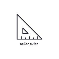 Vector sign tailor ruler symbol is isolated on a white background. icon color editable.