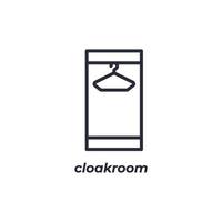 Vector sign cloakroom symbol is isolated on a white background. icon color editable.