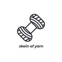 Vector sign skein of yarn symbol is isolated on a white background. icon color editable.