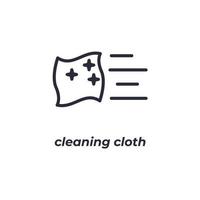 Vector sign cleaning cloth symbol is isolated on a white background. icon color editable.