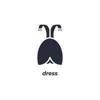 Vector sign dress symbol is isolated on a white background. icon color editable.