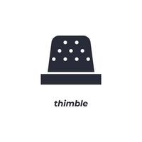 Vector sign thimble symbol is isolated on a white background. icon color editable.