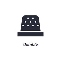 Vector sign thimble symbol is isolated on a white background. icon color editable.