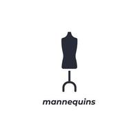 Vector sign mannequins symbol is isolated on a white background. icon color editable.