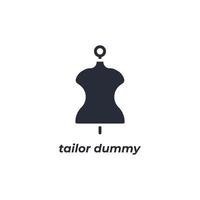 Vector sign tailor dummy symbol is isolated on a white background. icon color editable.