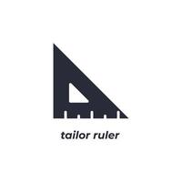 Vector sign tailor ruler symbol is isolated on a white background. icon color editable.