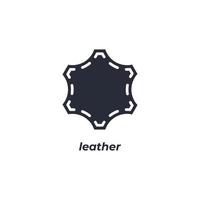 Vector sign leather symbol is isolated on a white background. icon color editable.